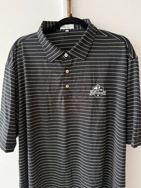 Peter Millar Summer Comfort x Providence College Black White Striped Polo XXL